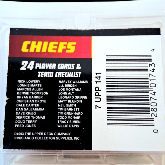 1993 KC Chiefs Upper D.E.C.K. Limited Team Card Set-Joe Montana–Derrick Thomas - Picture 6 of 7